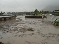 School campus under water