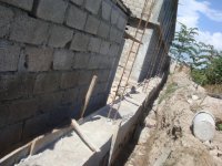 Foundation for the back wall of school