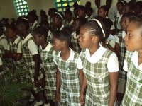 The school's choir praising God