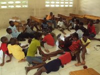 Micah teaching the teenagers in camp