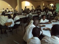 Children eating at the dinning hall