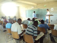 Paul Green teaching leaders in Gonaives
