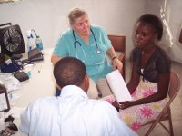 Dr. Celeste Miller-Parish Seeing a Patient at the Health Clinic