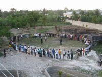 Prayer Circle at the Spot Where the Church Building Will be Built