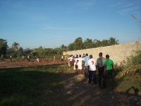 Praising God While Walking Around the Area Where the Building Will Built