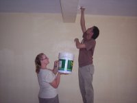 Ms. Vessar and Michael Van Painting Classroom at Living Water