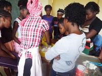Girls Learning New Recipes at the Church Camp