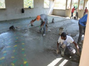 Working on the Floor of the Children's Church   