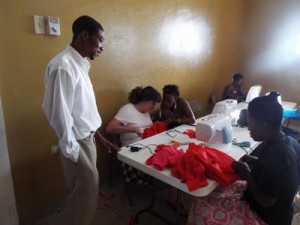 Bonnie Teaching Sewing at Living Water 