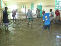 Cleaning the church