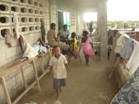 Flood victims living at the school