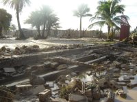 School campus wall destroyed