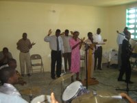 Juna and Jean Rubin leading worship