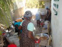 Ladies preparing food