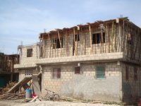 Great progress in framing the school roof