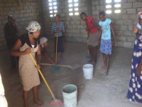 Cleaning the second floor in the second school building