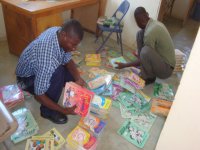 Sorting through the school books