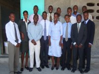 Back row from left to right: Pierre-Edouard, Monexant, Gracia, Jude, Micah, Rosemond Front row: Jackson, Guerline, Lucner, Julien, Murielle, Joanes, Louis Jean, Salonique.