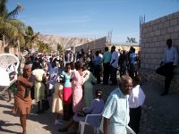 People heading home after the service