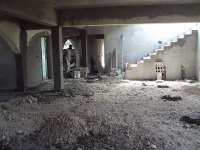 Inside of the dining hall and stair to upper level