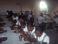 High Schoolers Eating at the Cafeteria