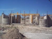 Entrance to the church building taking shape