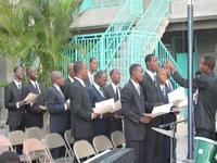 Men's Choir Singing at the Memorial