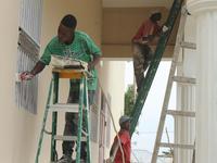 Painting Underway at the Church Building