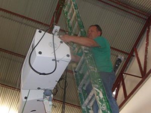 Brother Cody McDaniels Mounting the Sound System with Brother Ashley Butler 