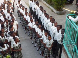 Thirteen Grader Students Boys (Right) and  Girls (Middle)